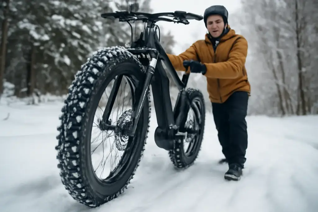 Gomme chiodate sulla fatbike elettrica in inverno: vantaggi reali e quando servono davvero