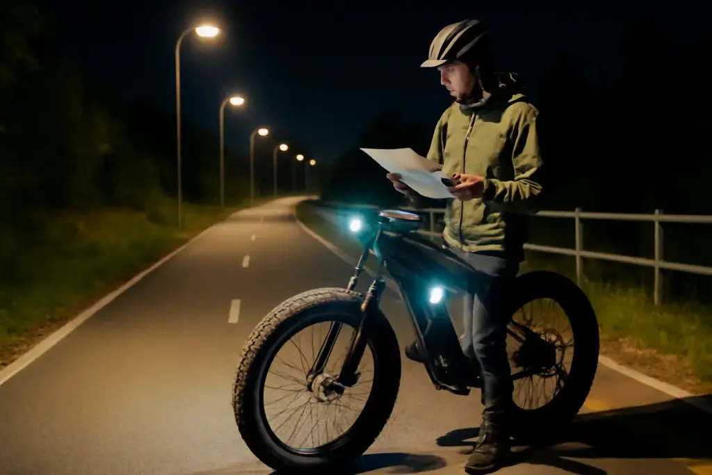 Organizzare un’uscita notturna in fatbike elettrica: i tracciati sicuri dove la visibilità è garantita