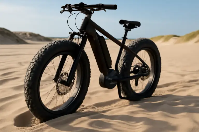 Fatbike elettrica su fondo sabbioso: la pressione gomme che evita insabbiamenti e consumi eccessivi